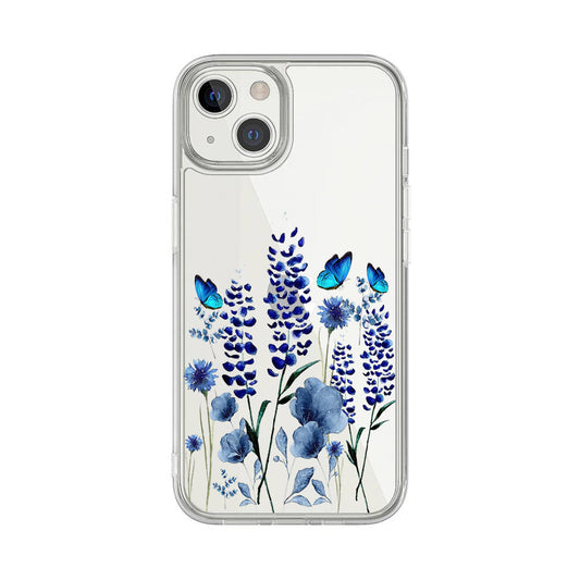 Blue Floral Clear Case